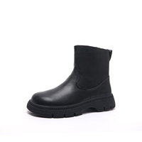 Bottines d'hiver en cuir véritable pour femmes, couche supérieure en nubuck, doublure en fourrure, semelle en caoutchouc épaisse, chaussures décontractées chaudes