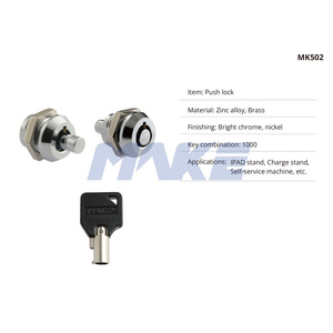 Serrure à poussoir tubulaire en alliage <span class=keywords><strong>de</strong></span> zinc haute sécurité MK502 pour étui <span class=keywords><strong>iPad</strong></span> - Product Image 3