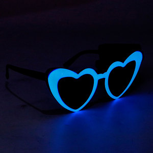2025 nuevo disfraz novedad accesorios suministros neón forma de corazón fiesta gafas Luminouos <span class=keywords><strong>LED</strong></span> gafas de sol - Product Image 3