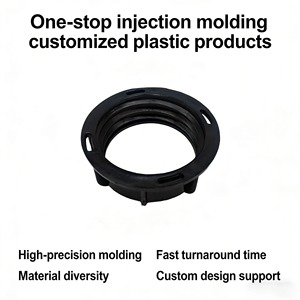 Fabricant de moules d'<span class=keywords><strong>injection</strong></span> plastique, usine de fabrication sur mesure d'anneaux de fixation filetés en plastique noir, couvercles en plastique moulés par <span class=keywords><strong>injection</strong></span> - Product Image 1