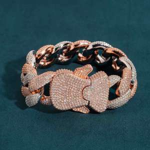 Luxury 925 Sterling Silver Cuban Link Bracelet Lab Grown Moissanite Diamond Stylish Minimal Jewelry - Product Image 4