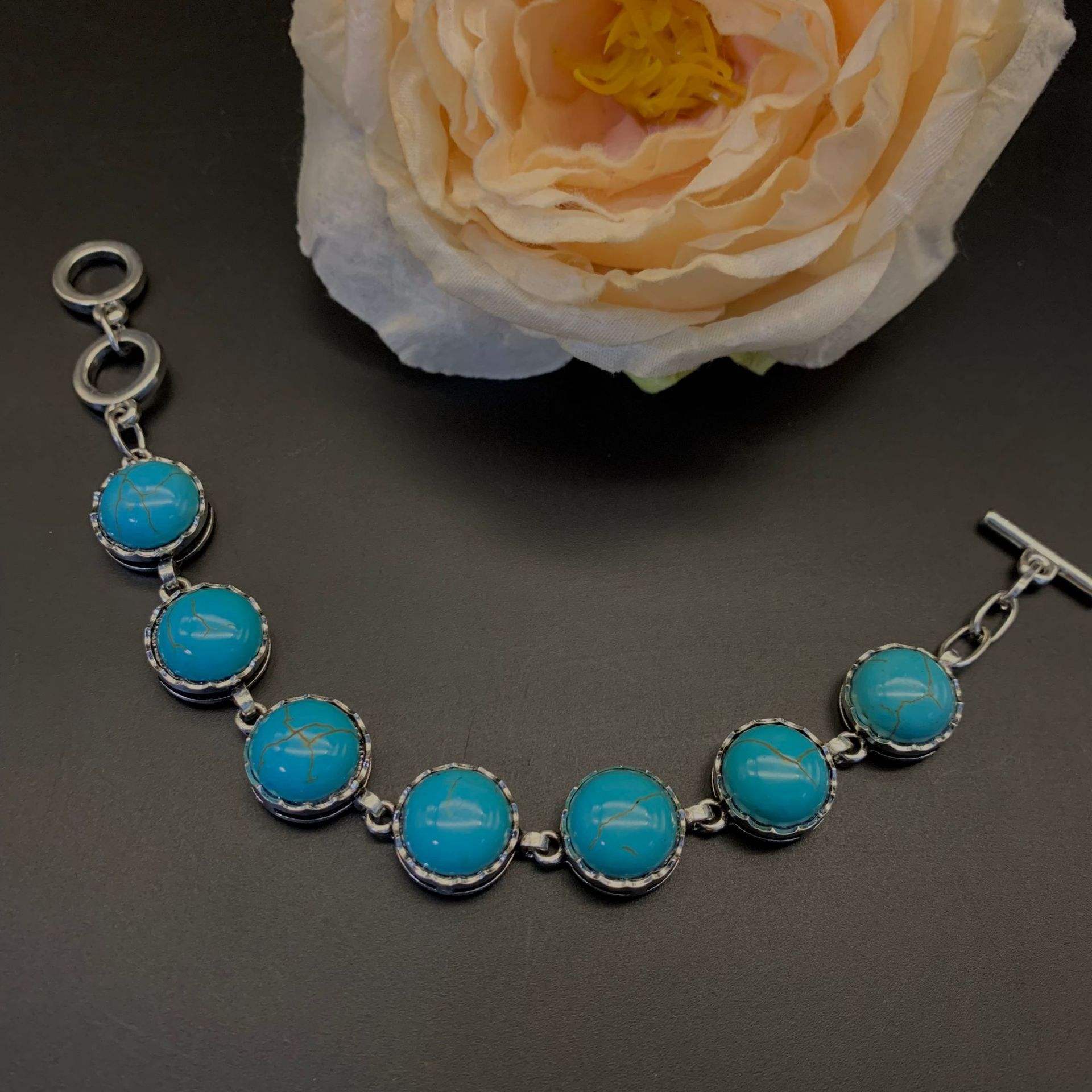 Bohemian Ethnic Style Tibetan Handmade Alloy Vintage Turquoise 