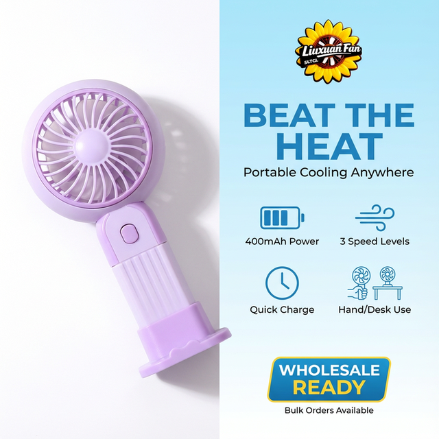 Factory Portable Handheld Fan Air Cooling Rechargeable Battery Mini Electric USB Fan With Phone Holder