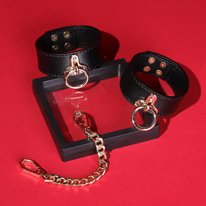 Sm Gift Box <b>Set</b> Black Leather Paddle Cuffs <b>Bondage</b> Props For Couples Valentine'S Day - Product Image 2
