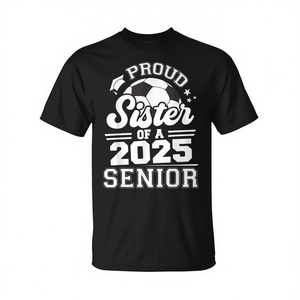 T-shirt de football « Sœur fière » pour diplômé 2025 – Design personnalisé promotionnel pour les diplômés 2025 - Product Image 2