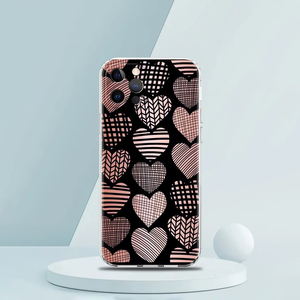 เคสโทรศัพท์สุดหรูรูปหัวใจสีทองชมพูกุหลาบสำหรับ <span class=keywords><strong>iPhone</strong></span> 16 15 14 13 11 17 PRO MAX XR <span class=keywords><strong>SE</strong></span> 7 8 Plus TPU กรอบซิลิโคนใส - Product Image 4