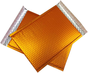 Sobre de Correo Acolchado Metálico Color Oro Rosa con Logotipo Personalizado, Impresión Offset, Impermeable y Ecológico para Logística - Product Image 1