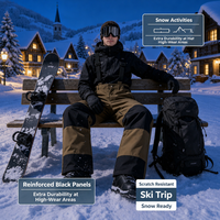 Pantalon de ski pour homme, pantalon de ski chaud et coupe-vent pour l'hiver, pantalon de snowboard ample