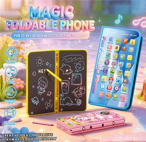 Giocattolo Telefono Pieghevole in Plastica AJB, Telefono Realistico con Tasti Dipinti, 2 in 1 per <span class=keywords><strong>Educazione</strong></span> Precoce e Intelligenza - Product Image 1