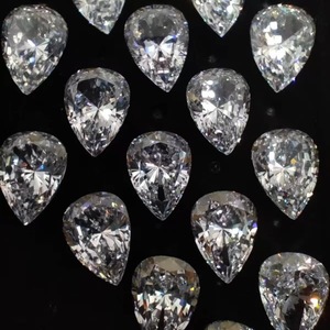 Pear Cut Cubic Zirconia Gemstone Clear Teardrop Shape For Jewelry Making Synthetic Lab Created Zircon Loose Gemstones - Product Image 2