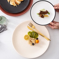 Service de vaisselle en grès coloré porcelaine rose violet beige blanc cyan bleu rouge noir; Plats et assiettes de couleurs assorties