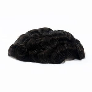 Prothèse capillaire fine en mono dentelle avec ligne de cheveux invisible, en cheveux humains, pour homme, type perruque - Product Image 2