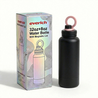 Botol Air Gym Stainless Steel Dinding Ganda 2026 32oz+8oz dengan Tempat Ponsel Magnetik Magsafe
