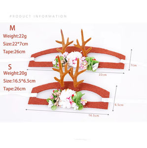 Hot Cat Christmas Antler Hair Decorative Accessories Cotton and Polyester Pet Headwear Manufactured in Stock - Product Image 2