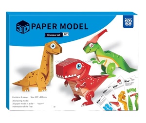 Kit artigianale di carta artigianale regalo cartone animato animale e dinosauro <span class=keywords><strong>3D</strong></span> Puzzle Kit <span class=keywords><strong>Art</strong></span> nessun taglio richiesto giocattoli educativi per bambini - Product Image 1