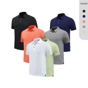Hot sale 88% nylon 12% spandex short sleeve polo shirt custom embroidered logo sport wear polo shirts for Men