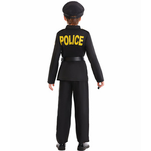 Costume d'Halloween pour garçons Costume de policier noir pour performance <span class=keywords><strong>Tenue</strong></span> de jeu de rôle pour enfants pour les festivals de fête - Product Image 4