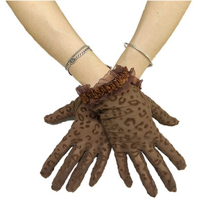 HZS-24035 Summer Lace <strong>Gloves</strong> Thin <strong>Leopard</strong> <strong>Print</strong> Sexy Black Women's Short Driving Sun protection Wedding Bride <strong>Gloves</strong> - Product Image 6
