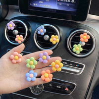 Diffuseur de parfum pour voiture en pierre de gypse, clips désodorisants pour grille d'aération, motif fleur colorée, pour l'intérieur de la voiture