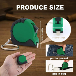 Mètre Ruban Portable Promotionnel en Acier Mini 1M avec Porte-clés et Logo Personnalisé, Revêtement en Caoutchouc PRT, Idéal comme Cadeau - Product Image 2