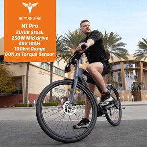 Vélo électrique Engwe N1 Pro à moteur central 250W, norme européenne, vélo de ville en carbone avec suivi GPS en temps réel, vélo de route électrique - Product Image 1