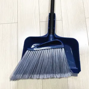 Household Broom e Dustpan Set Soft Floor Cleaning Tool com durável PP plástico PET fibra vassoura cabeça para uso doméstico