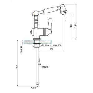 ANTICA BES 1318 Mezclador de fregadero de ducha extraíble Fregaderos de cocina con elegante función extraíble - Product Image 2