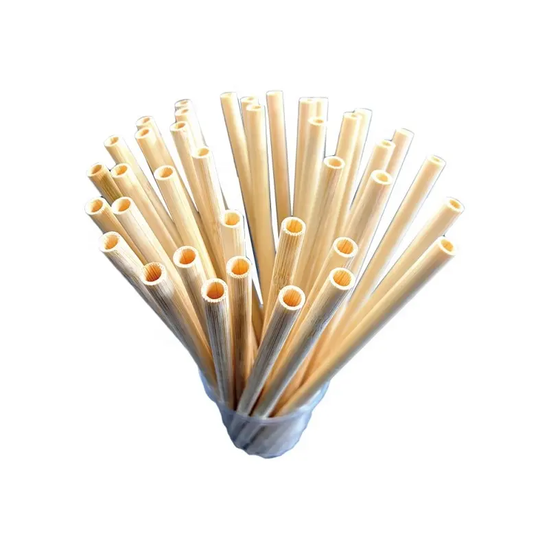 Pajita de bambú Biodegradable reutilizable, Logo láser personalizado gratis