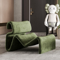 Canapé individuel scandinave design en forme de S, style moderne et minimaliste, pour chambre à coucher, hôtel, fauteuil confortable en tissu, mobilier de maison
