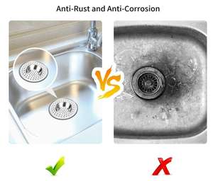 ที่กรองน้ำในห้องครัวทำจากสแตนเลส2แพ็คที่กรองผมที่กรองน้ำเป็นมิตรกับสิ่งแวดล้อมทำความสะอาดง่ายสำหรับบ้าน - Product Image 4