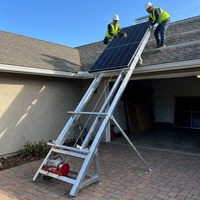 Monte-charge électrique/hydraulique pour panneaux solaires courbés, 6m-23m, en acier galvanisé, avec 13 roues anti-déraillement pour une sécurité accrue