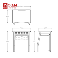 MINYI BRUNO India Ensemble de bureau et chaise double pour projets scientifiques scolaires, table de lecture en plastique