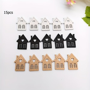 Wooden House Ornament <b>Mini</b> Laser Cut Hanging Decor For Christmas <b>Table</b> Decoration Rectangle Shape Boxwood Material - Product Image 5