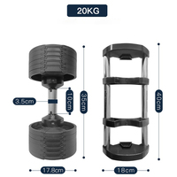 Haltères réglables de Fitness, 20kg/40kg 80lb, levage de poids