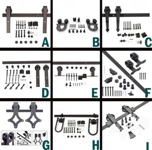 Super Mini 4FT Double <span class=keywords><strong>Porte</strong></span> <span class=keywords><strong>Coulissante</strong></span> Grange Quincaillerie Noir Acier Laiton Rails À Rouleaux Meuble TV <span class=keywords><strong>Placard</strong></span> <span class=keywords><strong>Placard</strong></span> Armoire <span class=keywords><strong>De</strong></span> Stockage Kits - Product Image 4