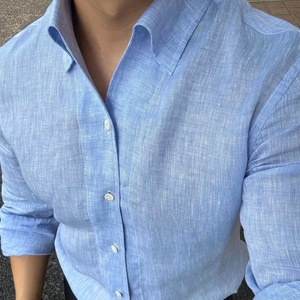 <span class=keywords><strong>Chemise</strong></span> décontractée en <span class=keywords><strong>lin</strong></span> léger pour <span class=keywords><strong>homme</strong></span> MTM Summer, personnalisable, antibactérienne et absorbant l'humidité, en <span class=keywords><strong>lin</strong></span> naturel <span class=keywords><strong>bleu</strong></span> <span class=keywords><strong>ciel</strong></span>. - Product Image 1