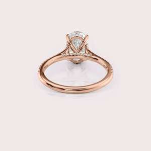 Premium IGI Certified Lab Grown Oval <b>Diamond</b> <b>Ring</b> 18KT Solid White / Yellow / Rose Gold - Product Image 4