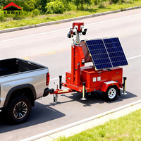 Panneaux solaires rotatifs et pliables, remorque CCTV mobile pour la surveillance des activités en plein air