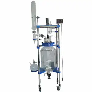 Hot bán 2l mini vỏ bọc glass lò phản ứng bioreactor kính trào ngược condenser lò phản ứng