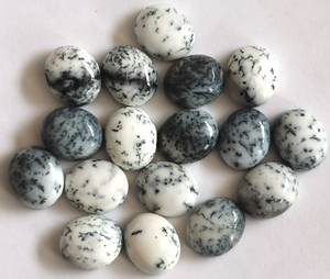 Lot de 5 cabochons ovales en opale dendrite naturelle 4x6mm pour la fabrication de bijoux - PROMO DE FIN DE SÉRIE - Product Image 4