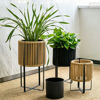 Support à fleurs créatif en fer tressé, panier de fleurs vert du sol au plafond, ornement décoratif pour la plantation en jardin