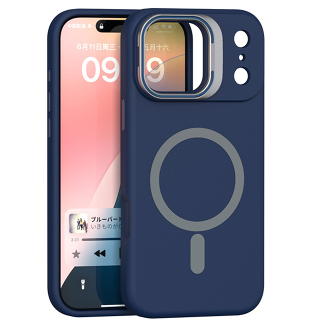 Real Silicon Case for iPhone 17 Pro Max Kickstand Cover for iPhone 17 air 16 with Camera protection Manufacture Factory LM010
