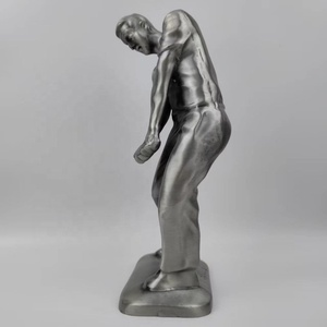 Usine personnalisé haut de gamme métal trophées Golf et volley-ball tasse Souvenir avec gris placage humain Sculpture gravure - Product Image 3