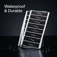 Étiquettes autocollantes BOPP noires à motif damassé pour perruques, imperméables, écologiques, en acrylique, pour emballage, marque élégante