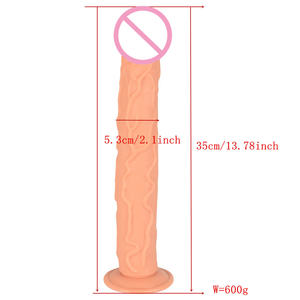 Scatola personalizzata gratuita-giocattoli sessuali femminili neri 13, 78 pollici Super lunghi enormi Dildo a ventosa realistico cavallo Dildo morbido grande anale - Product Image 3