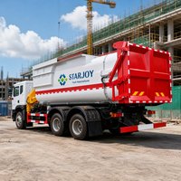 Camion compacteur de déchets Huasheng25T 16cbm avec grue de 6,3T |   Véhicule de collecte des ordures 6x4 avec nettoyeur haute pression