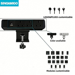 Bloc multiprise SINOAMIGO à fixation sur bureau avec ports USB et prises EU/UK/Schuko pour le bureau - Product Image 4