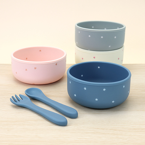 새로운 실리콘 아기 수유 그릇 부드러운 유출 방지 디너 볼 스낵 식기 아기 제품 - Product Image 1