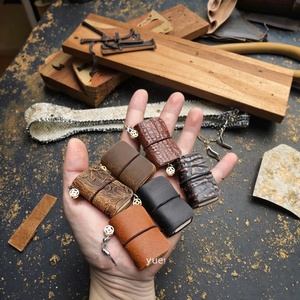 Boshiho Vintage Genuine <b>Leather</b> Zipper Super Mini Handmade Lightweight <b>Notepad</b> Creative Flap Pocket Multi-purpose Paper Notebook - Product Image 4