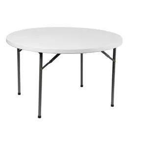 Hot Sale 5ft 6ft 8ft Banquet Folding Round Plastic Table For Events Wedding Plastic Round Dining Table